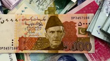 Pakistan 'ın Makro Çekimi 5000 Rupi Banknote Tasarım Detayları