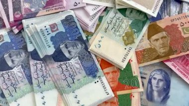 Pakistan Para Birimi Notları Yakından Görüntüye Yakınlaştırıldı.