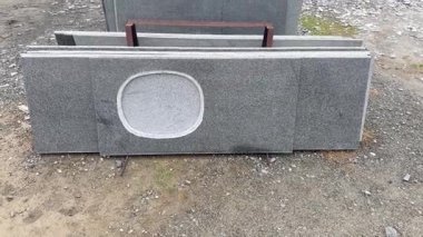 Modern mutfak tezgahı için lavabo desenli granit levha