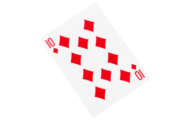 Yeşil Arkaplanda Karo Oynayan 10 Karo