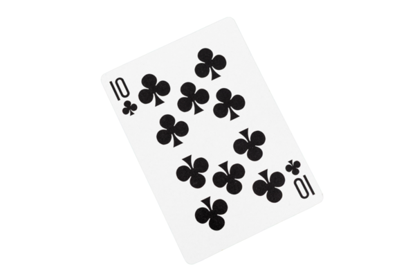 Kulüplerin Onlusu Yeşil Poker Masasında Kart Oynuyor. Üst Görünüm.