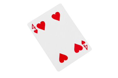 Kupa Dördü Yeşil Poker Masasında Kart Oynuyor