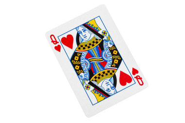 Kupa Kraliçesi Yeşil Yüzeyde Kartvizit Oynuyor