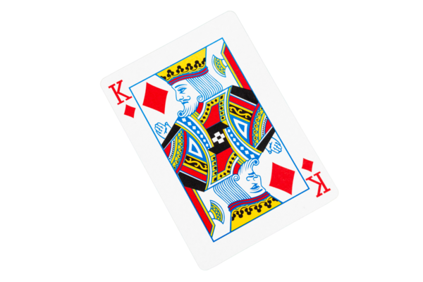 Karo Kralı Yeşil Yüzeyde Kart Oynuyor