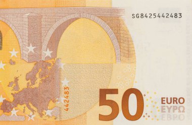 50 Euro 'ya Yakın Banknote Arka Tarafı