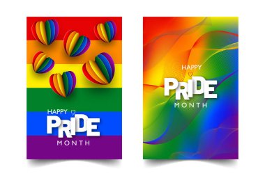 colorful abstract pride day templates vector illustartion for instagram stories and social media post clipart