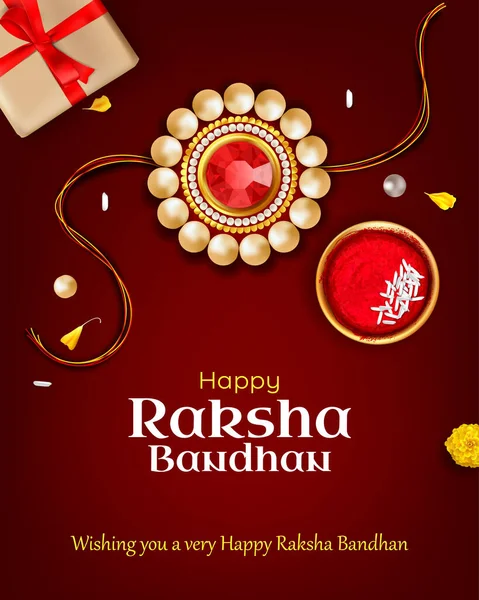 Mutlu Raksha Bandhan Banner Rakhi Festivalini Kutluyor Yaratıcı Poster Tasarımı — Stok Vektör