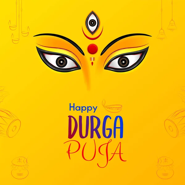 Feliz Durga Puja Creativo Redes Sociales Post Plantilla Diseño — Vector de stock