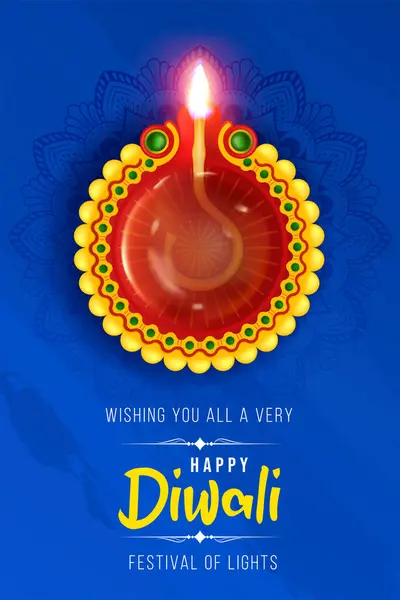 Feliz Diwali Deseos Feliz Diwali Banner Social Media Post Plantilla — Vector de stock