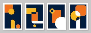 soyut geometrik şekiller kompozisyon arka planı. Günlük kapağı, poster, broşür, pankart için soyut modern şekiller