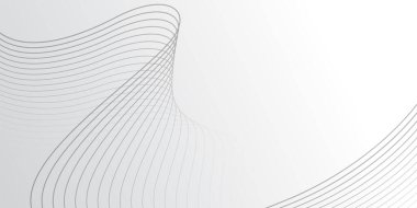 Gri dalgalı çizgilerin harmanlanması ile beyaz soyut arkaplan 