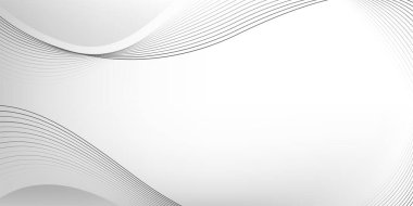 Beyaz arkaplanda izole edilmiş pürüzsüz efekt harmanlayan soyut gri çizgi dalgaları