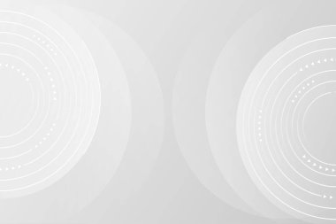 Beyaz soyut teknoloji arka planı eğimli yuvarlak şekiller, çizgiler ve geometrik desenler web afişi, poster, el ilanı, iş broşürü, kapak için kullanılabilir