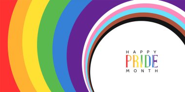 lgbtqia gururlu ay gökkuşağı arkaplanı ve afiş, poster, broşür, davetiye kartı vb.