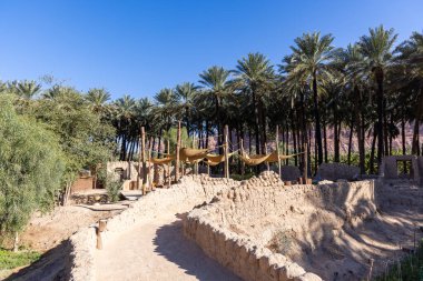 Suudi Arabistan 'daki El Ula vahasındaki dinlenme tesisi.