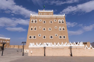 Suudi Arabistan 'ın Najran kentindeki Suadane Arkeoloji Sarayı adlı eski bir çamur evi.