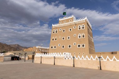 Suudi Arabistan 'ın Najran kentindeki Suadane Arkeoloji Sarayı adlı eski bir çamur evi.