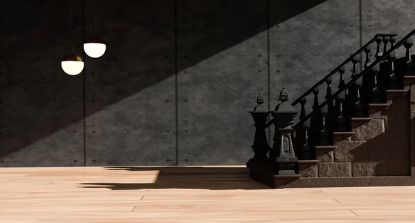 Інтер Коридору Вбудованими Точковими Світильниками Сходами Старому Стилі Дизайн Інтер — стокове фото