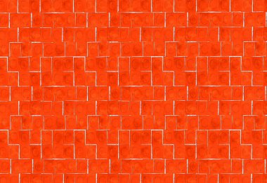 Square red random tiles texture background. 3d rendering.