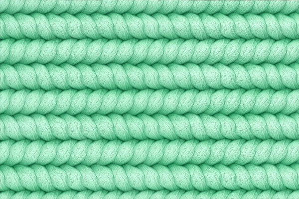 Twisted turquoise light green fabric wool texture. Texture backgrounds. 3d rendering.