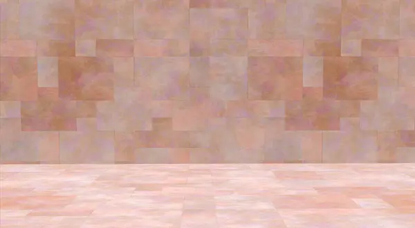 Duvarları ve bej beton döşemeleri olan bir arka plan. Arkaplan dokuları. 3d oluşturma