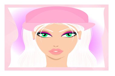 Soyut bir arka planda güzel bir albino kız modeli. Güzellik ve kapsama. Vektör tasarımı.