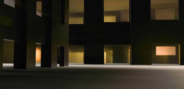 Intérieur Salle Souterraine Vide Structures Béton Métal Avec Éclairage Extérieur — Photo