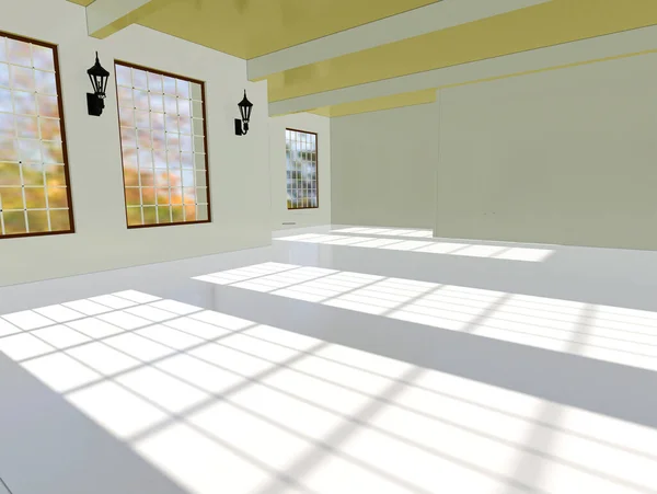 창문을 햇빛을 반사하는 현대식 가옥의 디자인 — 스톡 사진