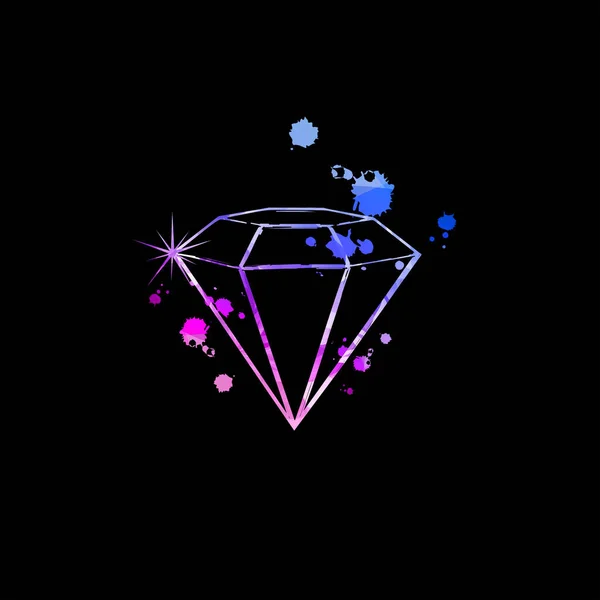 Affiche Avec Illustration Vectorielle Isolée Diamant — Image vectorielle