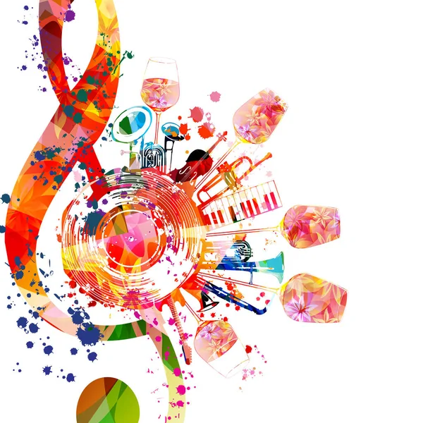 Musica Colorata Invito Alla Festa Vettoriale — Vettoriale Stock