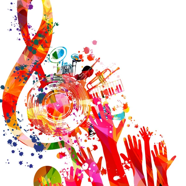Convite Festa Música Colorida Vector — Vetor de Stock