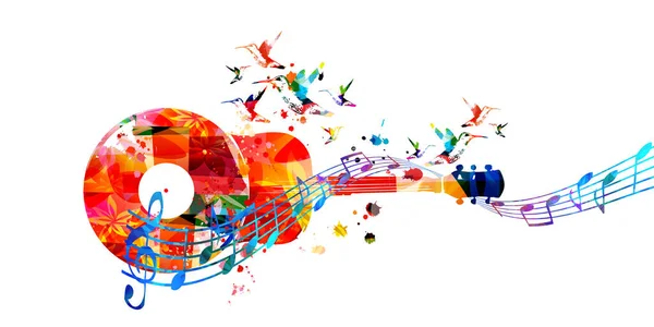 Bright Colorful Music Theme Vector Illustration — Stock Vector
