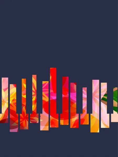 Tło Muzyczne Kolorowymi Klawiszami Fortepianu Wektor Ilustracji Plakat Festiwalu Muzyki — Wektor stockowy