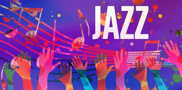 Jazz Music Background Vector Illustration Artistic Music Festival Poster Live — Stock Vector
