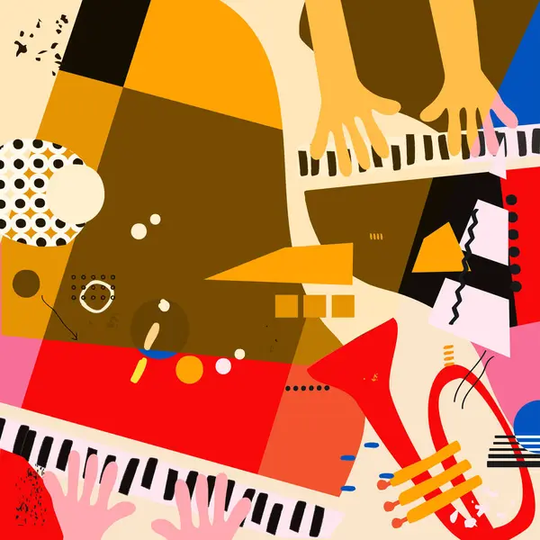 Fondo Musical Abstracto Con Instrumentos Ilustraciones De Stock Sin Royalties Gratis