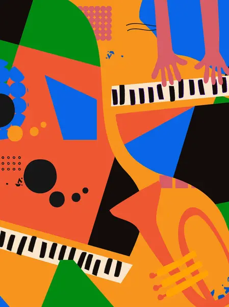 Abstrakcyjne Tło Muzyczne Instrumentami Ilustracja Stockowa