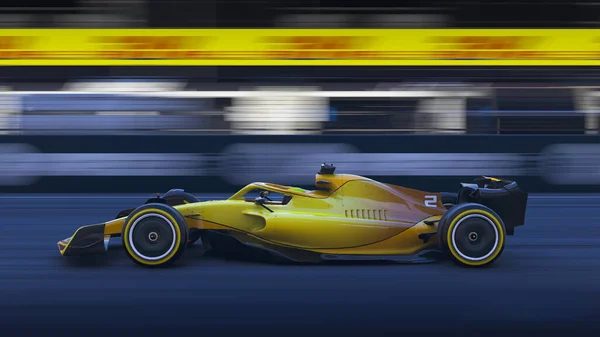 三维图中的黄色赛车 — 图库照片