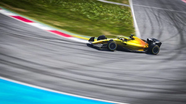 Boyutlu Resimlerde Sarı Yarış Arabası — Stok fotoğraf
