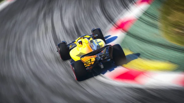 Žluté Závodní Auto Panning Záběry Ilustrace — Stock fotografie