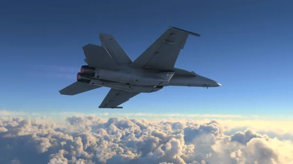 Військові Літаки Літають Над Хмарами — стокове фото