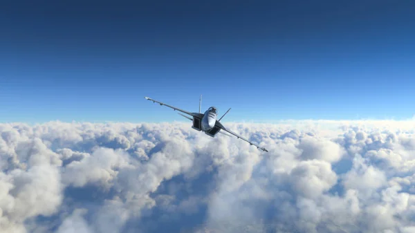 Aviones Militar Volando Sobre Las Nubes — Foto de Stock