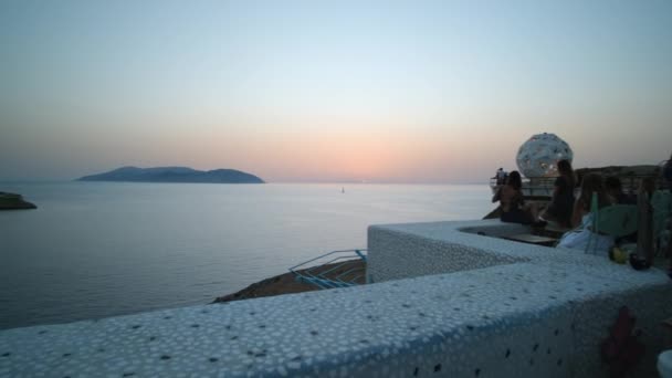 Ios Greece Вересня 2022 Чудовий Великий Басейн Видом Егейське Море — стокове відео