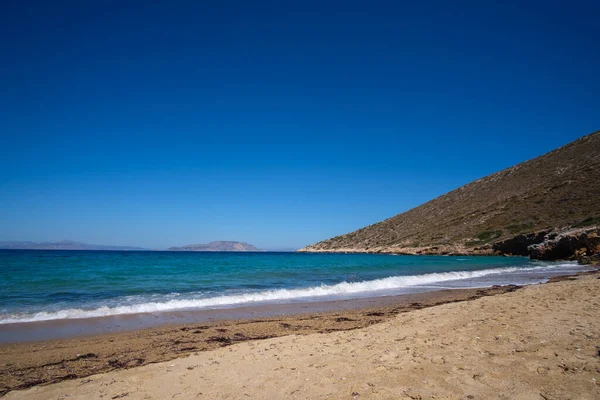 Increíble Playa Turquesa Agia Theodoti Ios Grecia — Foto de Stock