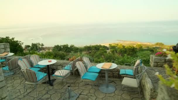 Afitos Greece September 2022 Tourists Enjoying Dinner Drinks Picturesque Restaurants — Stock Video