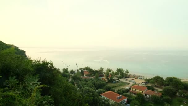 Afitos Greece August 2022 Tourists Enjoying View Picturesque Village Afitos — Video