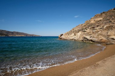 The amazing sandy and turquoise beach of Kalamos in Ios Cyclades Greece