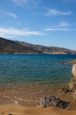 The amazing sandy and turquoise beach of Kalamos in Ios Cyclades Greece
