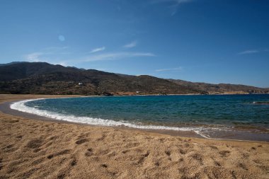 The amazing sandy and turquoise beach of Kalamos in Ios Cyclades Greece