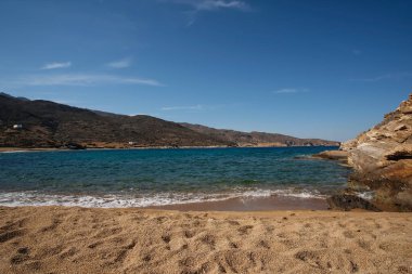 The amazing sandy and turquoise beach of Kalamos in Ios Cyclades Greece