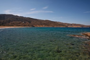 The amazing sandy and turquoise beach of Kalamos in Ios Cyclades Greece